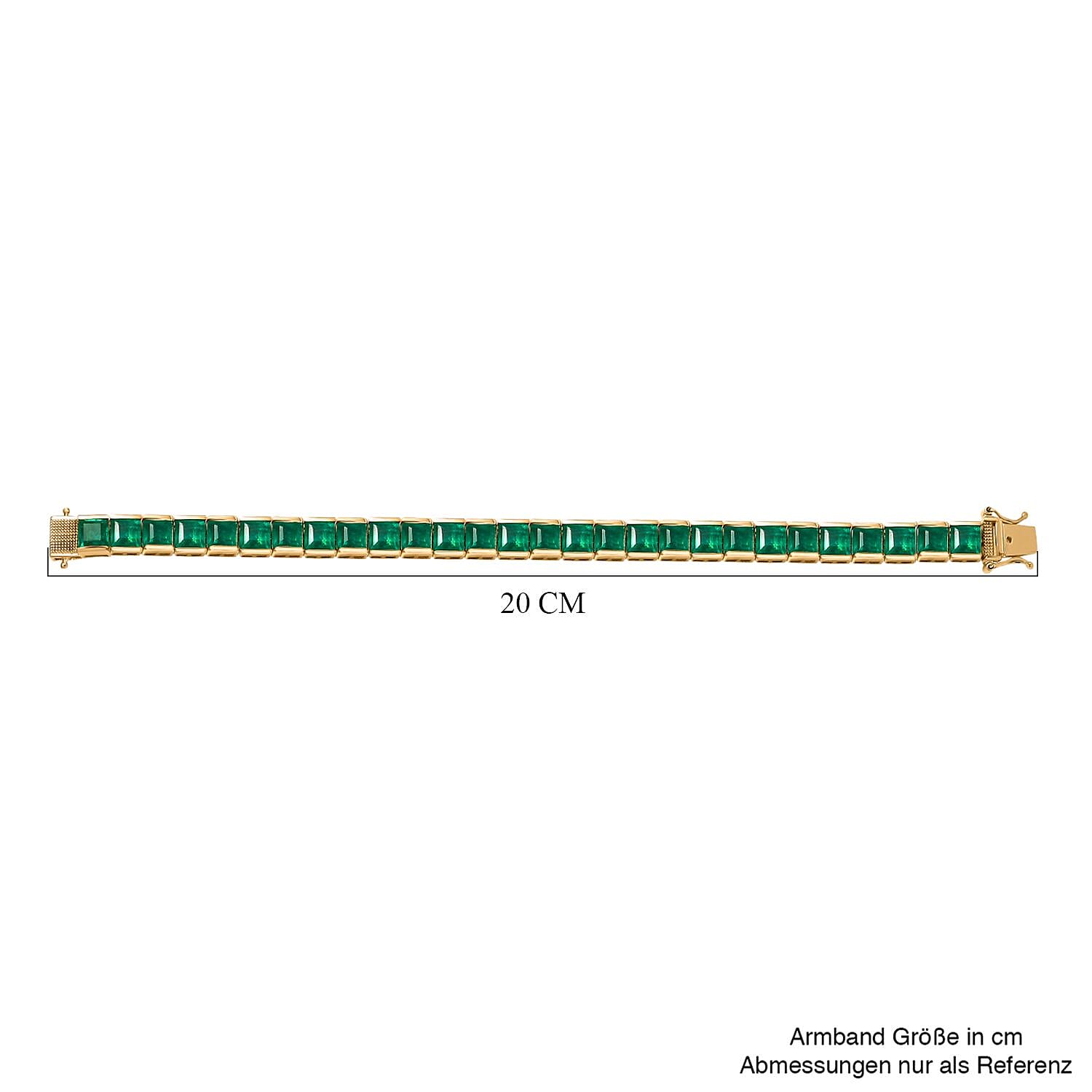 Emeraldine Triplet Quartz 33.60 ctw Cluster Bracelet in Vermeil Yellow Gold Over Sterling Silver (7 In) (20.15 g)