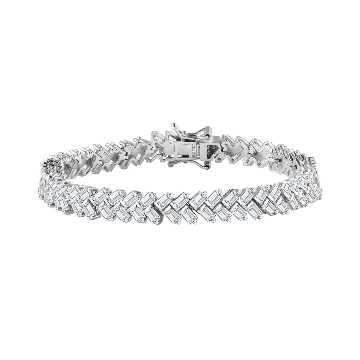 White Zircon Sun Rays Bracelet in Platinum Over Sterling Silver (6.50 In) 10.50 ctw image number 0