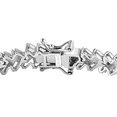 White Zircon Sun Rays Bracelet in Platinum Over Sterling Silver (6.50 In) 10.50 ctw