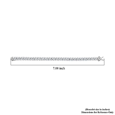 White Zircon Sun Rays Bracelet in Platinum Over Sterling Silver (6.50 In) 10.50 ctw