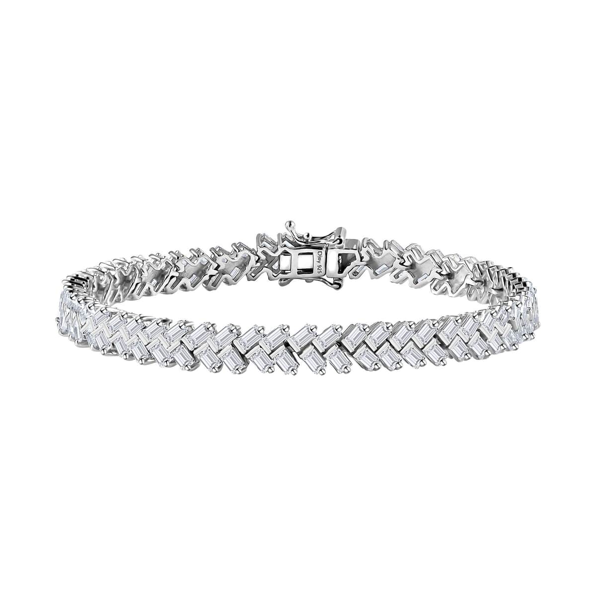 White Zircon Sun Rays Bracelet in Platinum Over Sterling Silver (7.25 In) 11.85 ctw image number 0