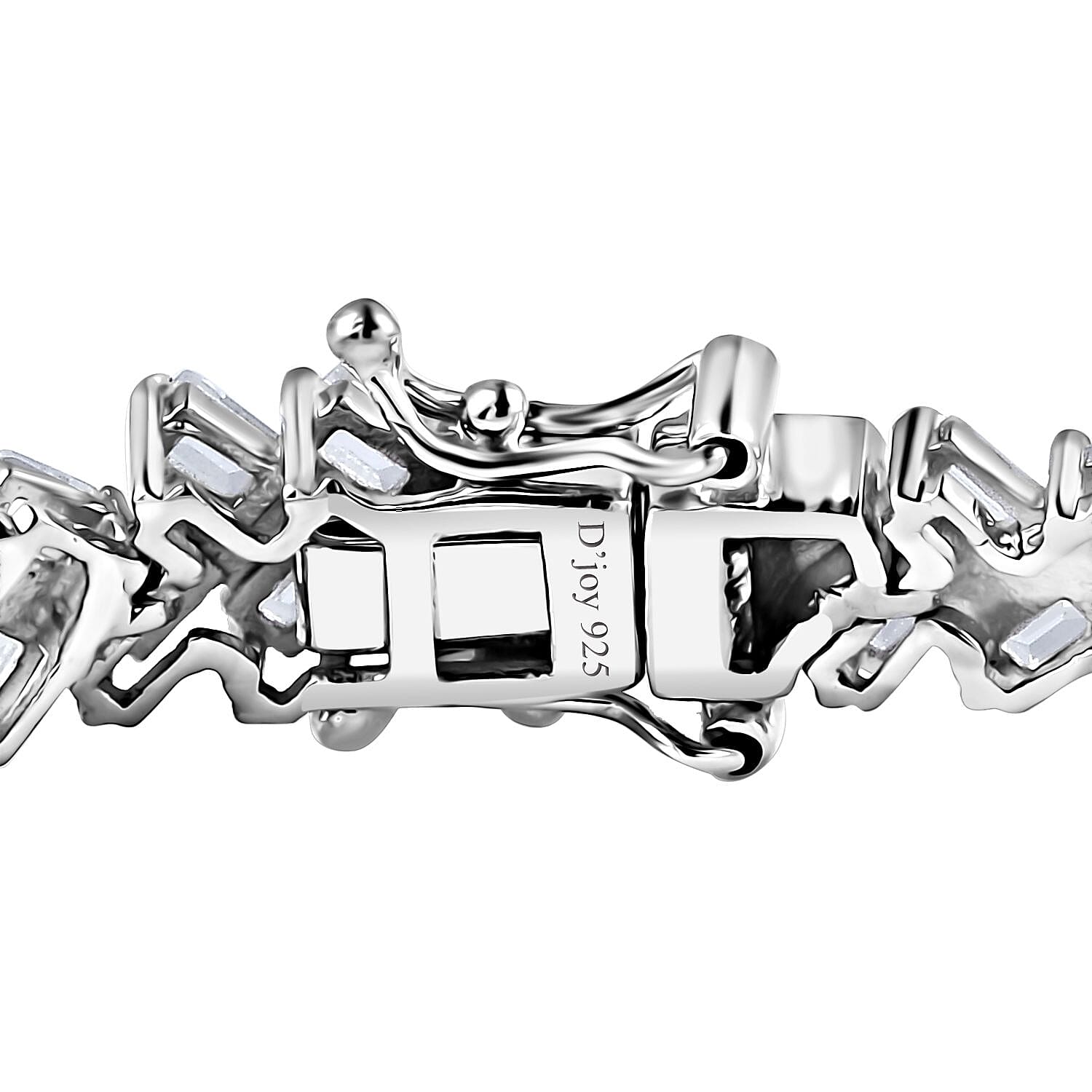 D'Joy White Zircon Sun Rays Bracelet in Platinum Over Sterling Silver (7.25 In) 11.85 ctw