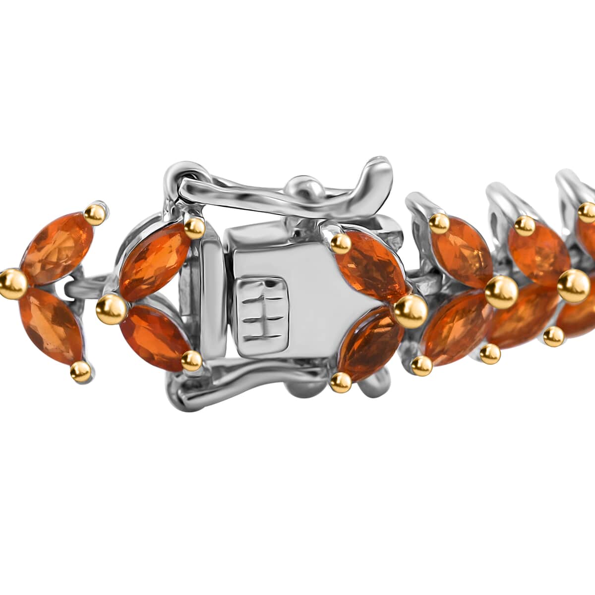 Jalisco Fire Opal Floral Spray Bracelet in Platinum Over Sterling Silver (6.50 In) 8.75 ctw image number 2