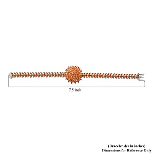 Jalisco Fire Opal Floral Spray Bracelet in Platinum Over Sterling Silver (7.25 In) 9.50 ctw