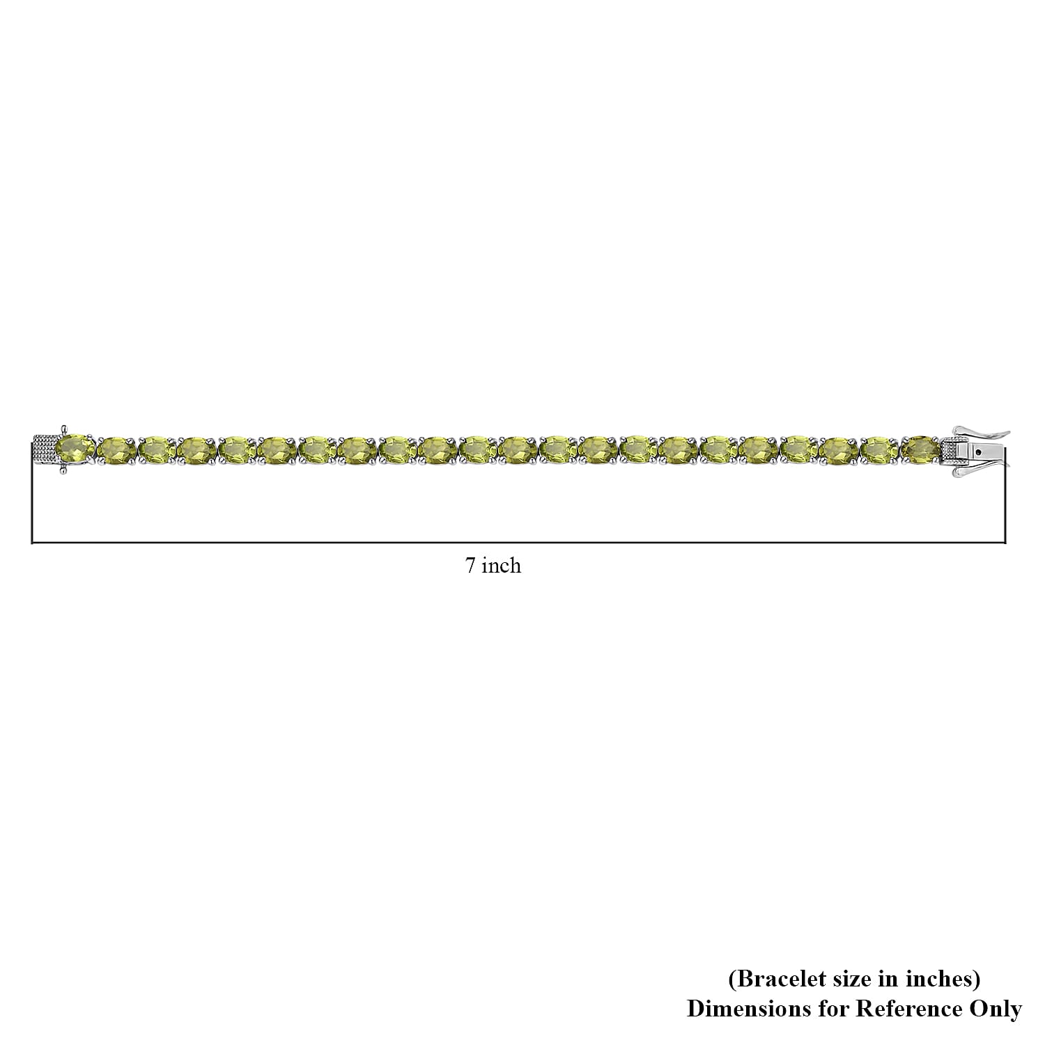 Peridot Tennis Bracelet in Platinum Over Sterling Silver (6.50 In) 18.65 ctw