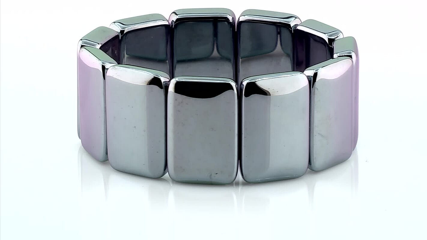 Terahertz 465.00 ctw Cushion Block Stretch Men's Bracelet (7.5-8In)