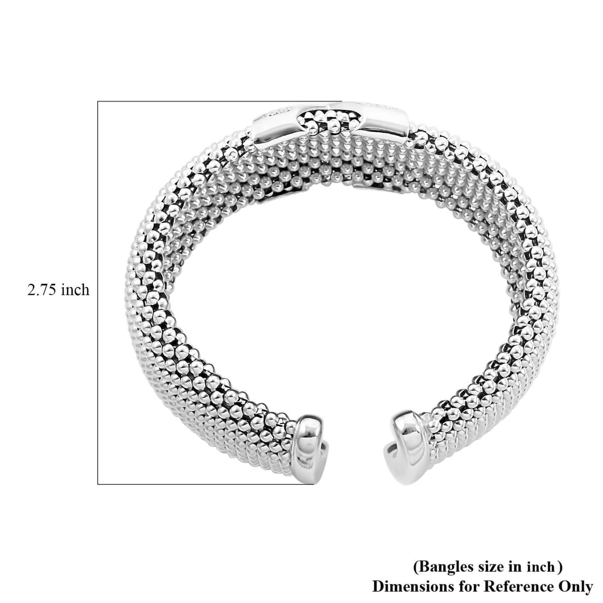 Italian Simulated Diamond Bangle Bracelet in Sterling Silver (7.0 In) 5.35 ctw image number 3