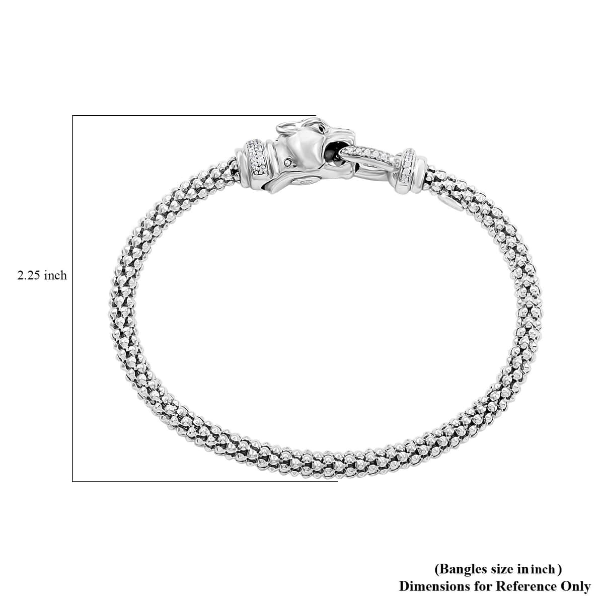 Italian Simulated Diamond Bangle Bracelet in Sterling Silver (6.50 In) 2.25 ctw image number 3
