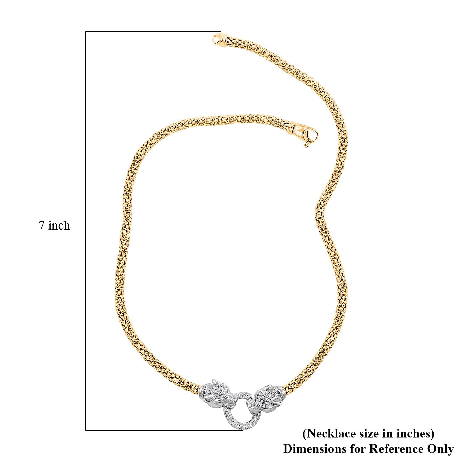 Italian Simulated Diamond Necklace 18 Inches in 14K Yellow Gold Over and Sterling Silver 2.75 ctw