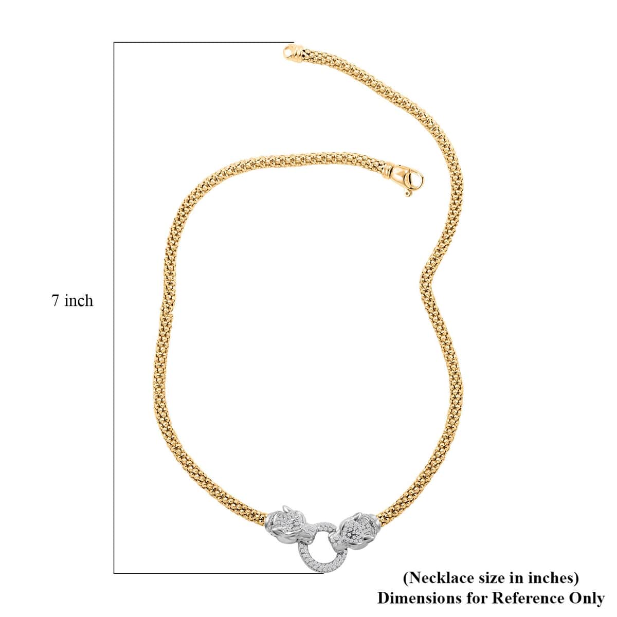 Italian Simulated Diamond Necklace 18 Inches in 14K Yellow Gold Over and Sterling Silver 2.75 ctw image number 4