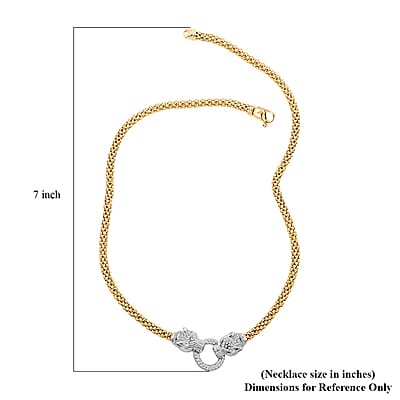 Italian Simulated Diamond Necklace 18 Inches in 14K Yellow Gold Over and Sterling Silver 2.75 ctw