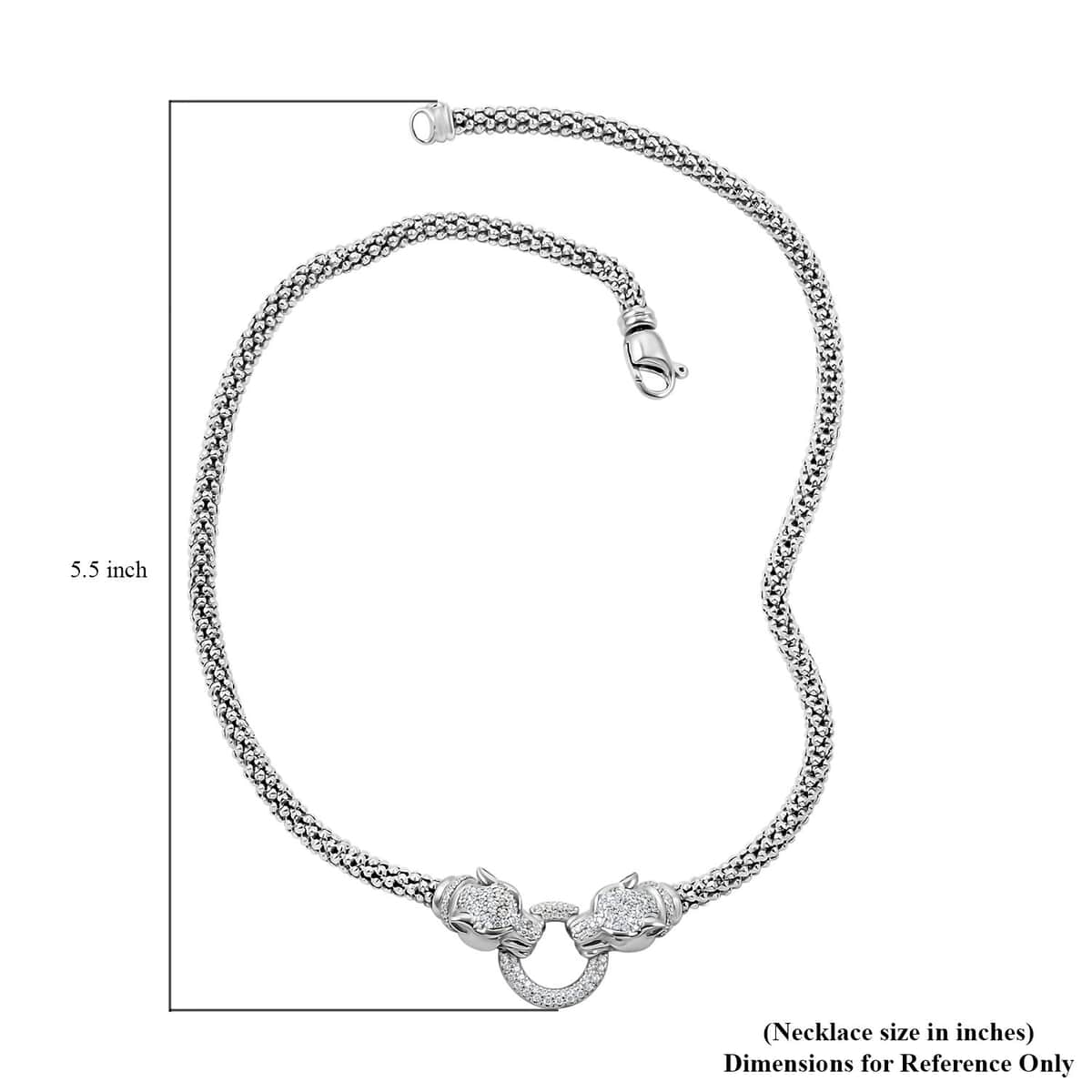 Italian Simulated Diamond Necklace 18 Inches in Sterling Silver 2.75 ctw image number 4