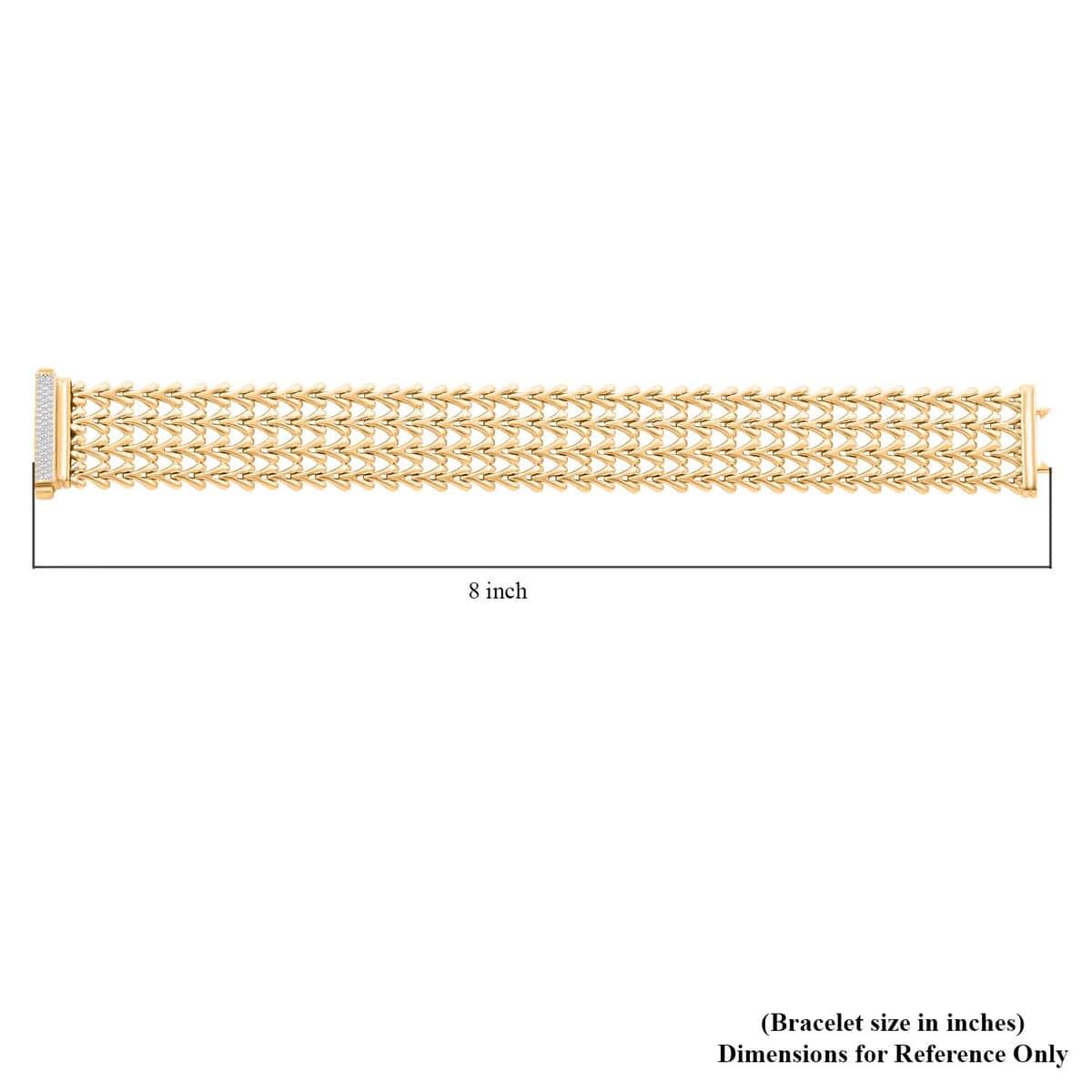 Italian Simulated Diamond Bracelet in 14K Yellow Gold Over Sterling Silver (7.50 In) 1.20 ctw image number 4