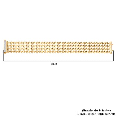 Italian Simulated Diamond Bracelet in 14K Yellow Gold Over Sterling Silver (7.50 In) 1.20 ctw