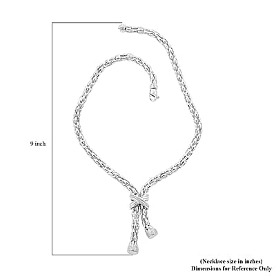 Italian Simulated Diamond Necklace 18 Inches in Sterling Silver 2.25 ctw