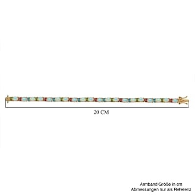 Ethiopian Welo Opal and Multi Gemstone 12.10 ctw Cluster Bracelet in Vermeil Yellow Gold Over Sterling Silver (7.5 In) (10.48 g)