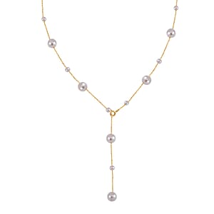 White Puka Shell Pearl Necklace in 14K YG Sterling Silver 22 Inches