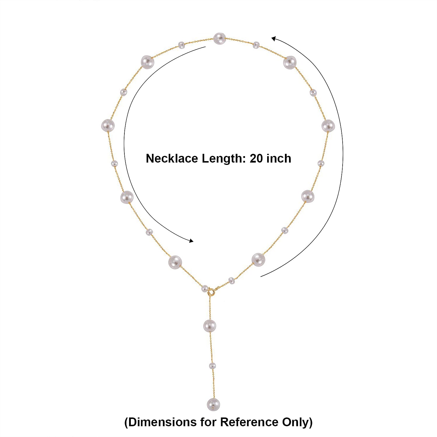 White Puka Shell Pearl Necklace in 14K YG Sterling Silver 22 Inches