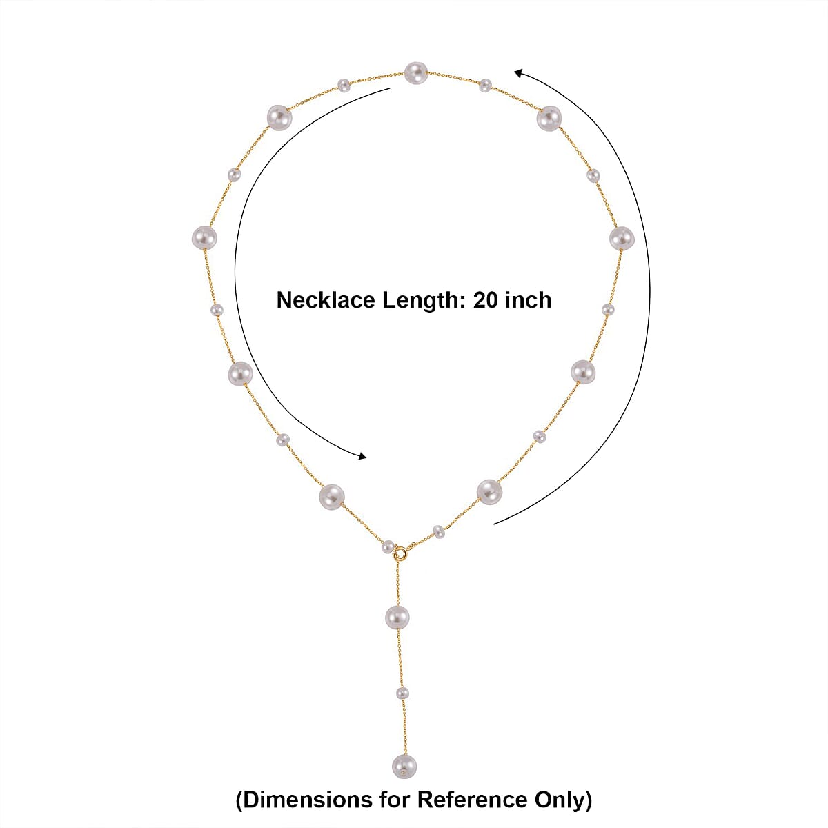 White Puka Shell Pearl Necklace in 14K YG Sterling Silver 22 Inches image number 3