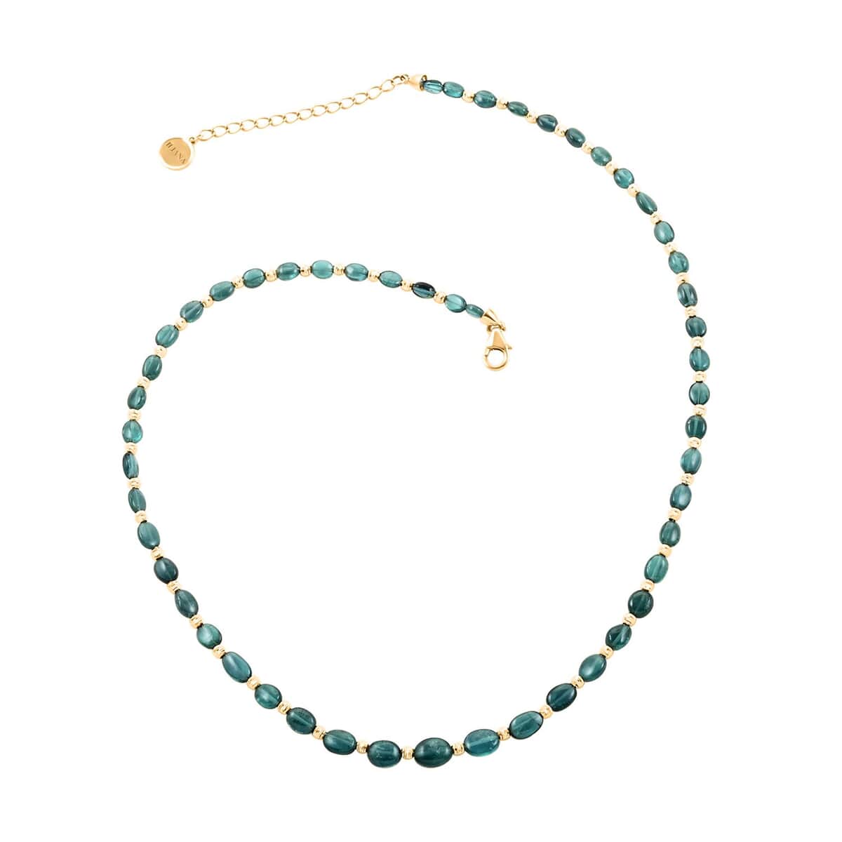 Certified & Appraised Iliana 18K Yellow Gold AAA Monte Belo Indicolite Beaded Graduation Necklace 18-20 Inches 43.00 ctw image number 0