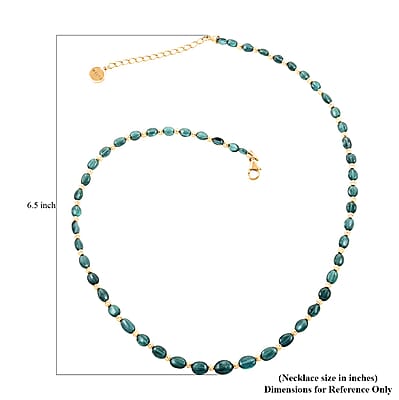 Certified & Appraised Iliana 18K Yellow Gold AAA Monte Belo Indicolite Beaded Graduation Necklace 18-20 Inches 43.00 ctw