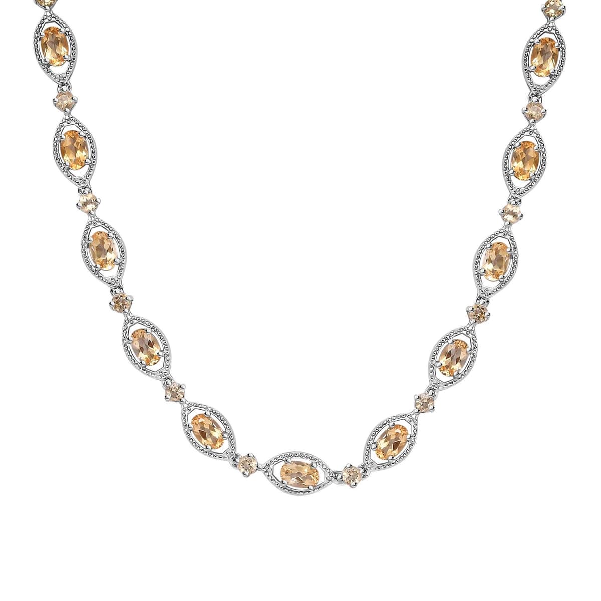 Brazilian Citrine Necklace 18 Inches in Platinum Over Sterling Silver 14.90 ctw image number 0