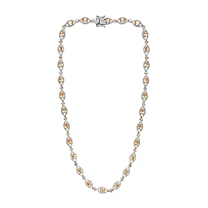D'Joy Brazilian Citrine Necklace 18 Inches in Platinum Over Sterling Silver 14.90 ctw