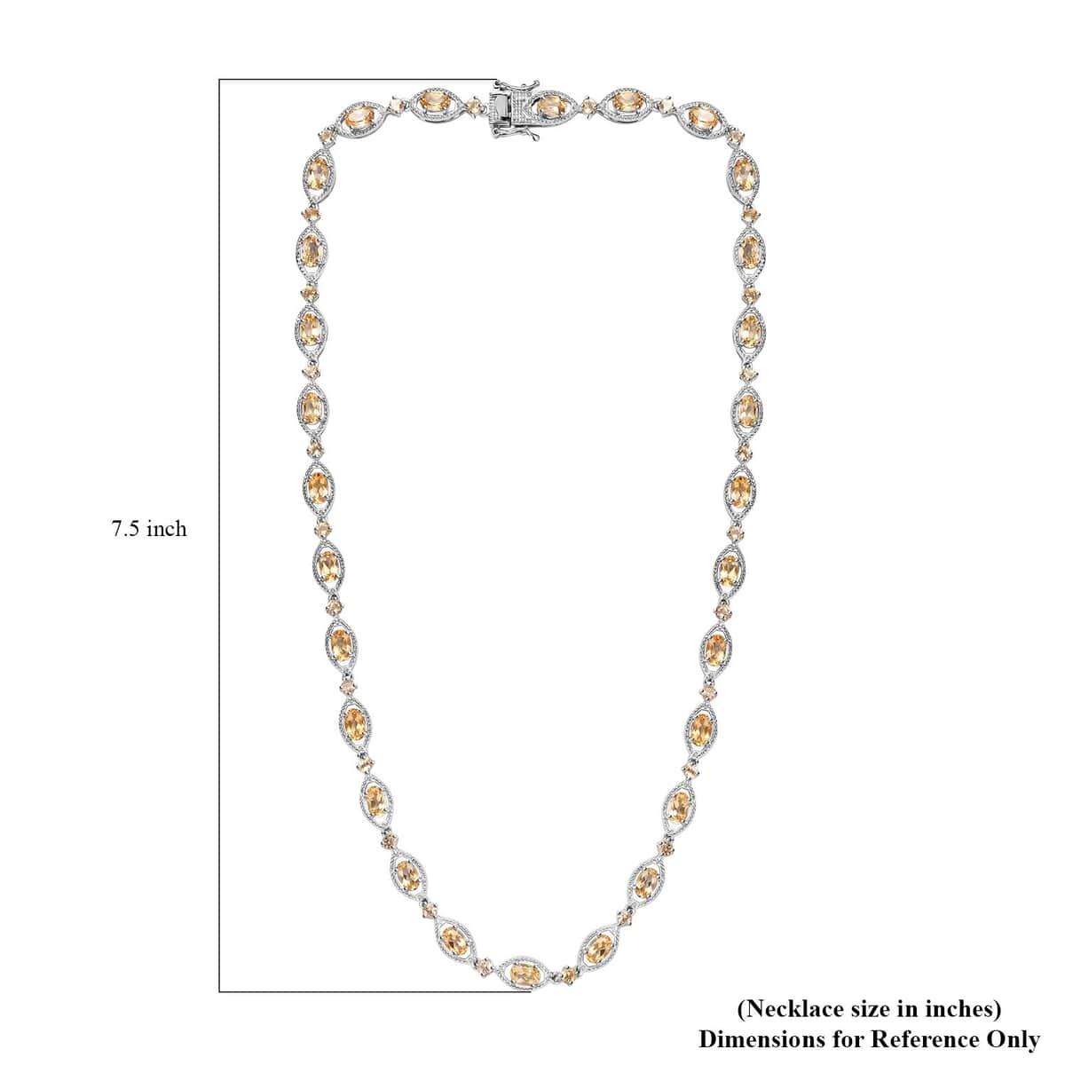 Brazilian Citrine Necklace 18 Inches in Platinum Over Sterling Silver 14.90 ctw image number 5