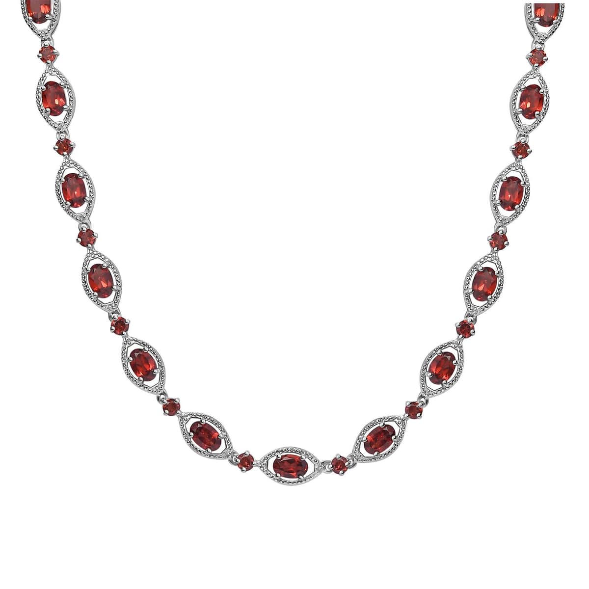 Mozambique Garnet Necklace 18 Inches in Platinum Over Sterling Silver 20.65 ctw image number 0