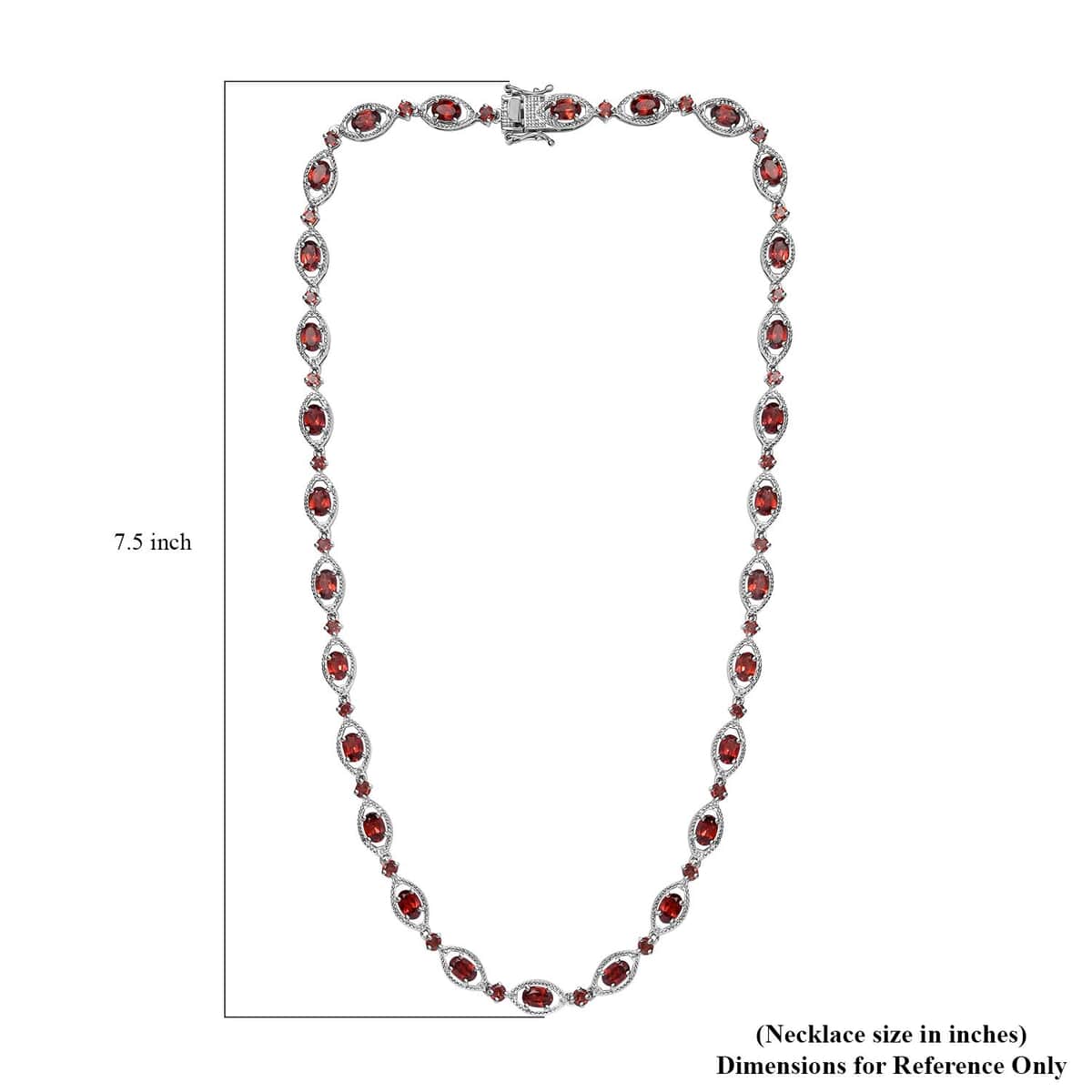 Mozambique Garnet Necklace 18 Inches in Platinum Over Sterling Silver 20.65 ctw image number 5