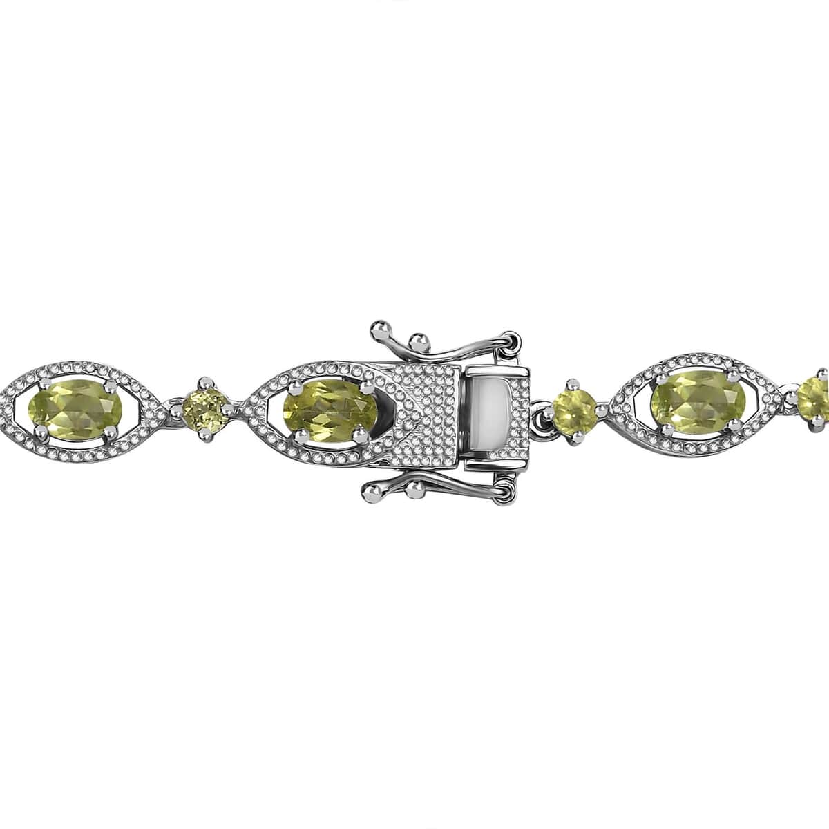 Peridot Necklace 18 Inches in Platinum Over Sterling Silver 35.90 ctw image number 4