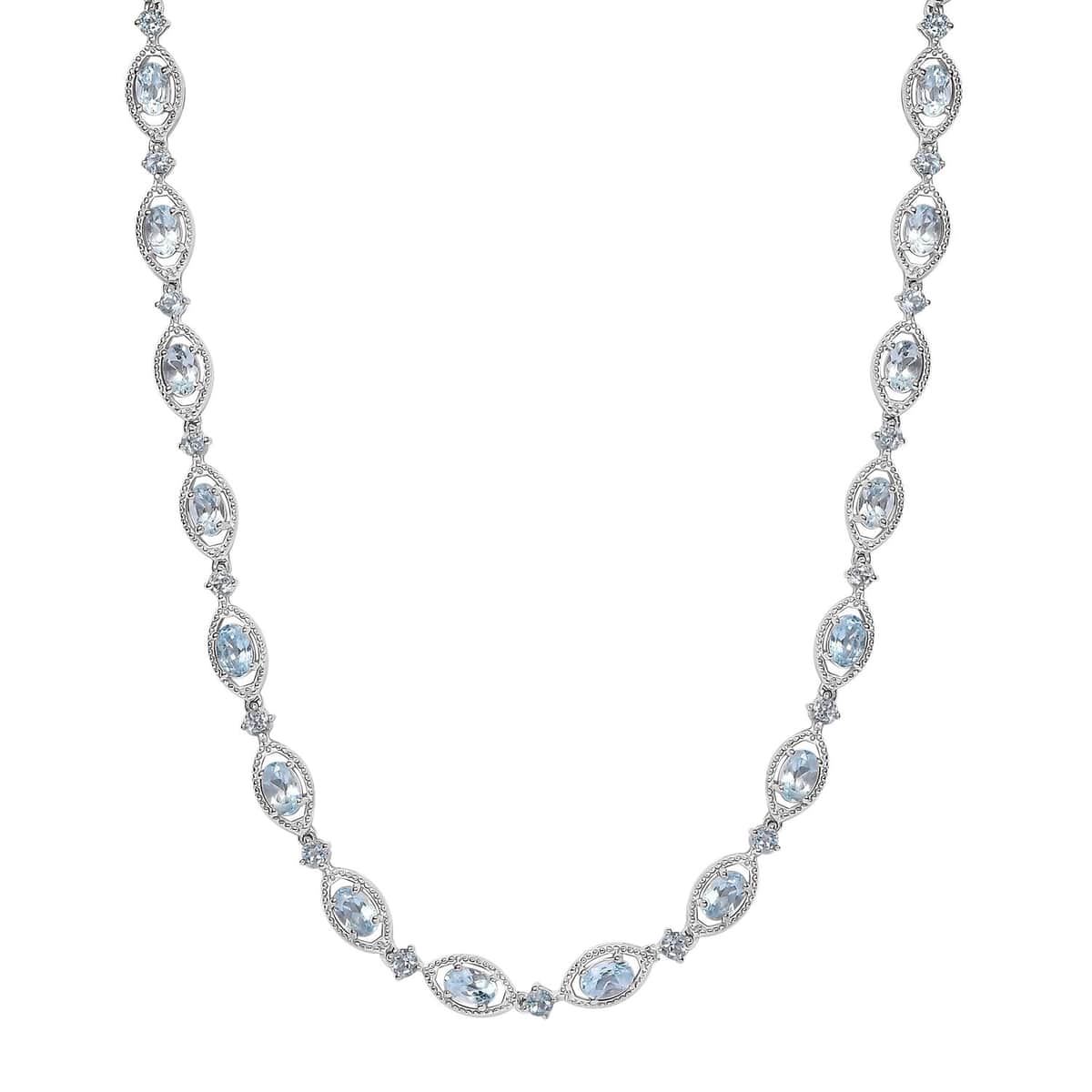 Sky Blue Topaz Necklace 18 Inches in Platinum Over Sterling Silver 20.60 ctw image number 0