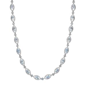 Sky Blue Topaz Necklace 18 Inches in Platinum Over Sterling Silver 20.60 ctw