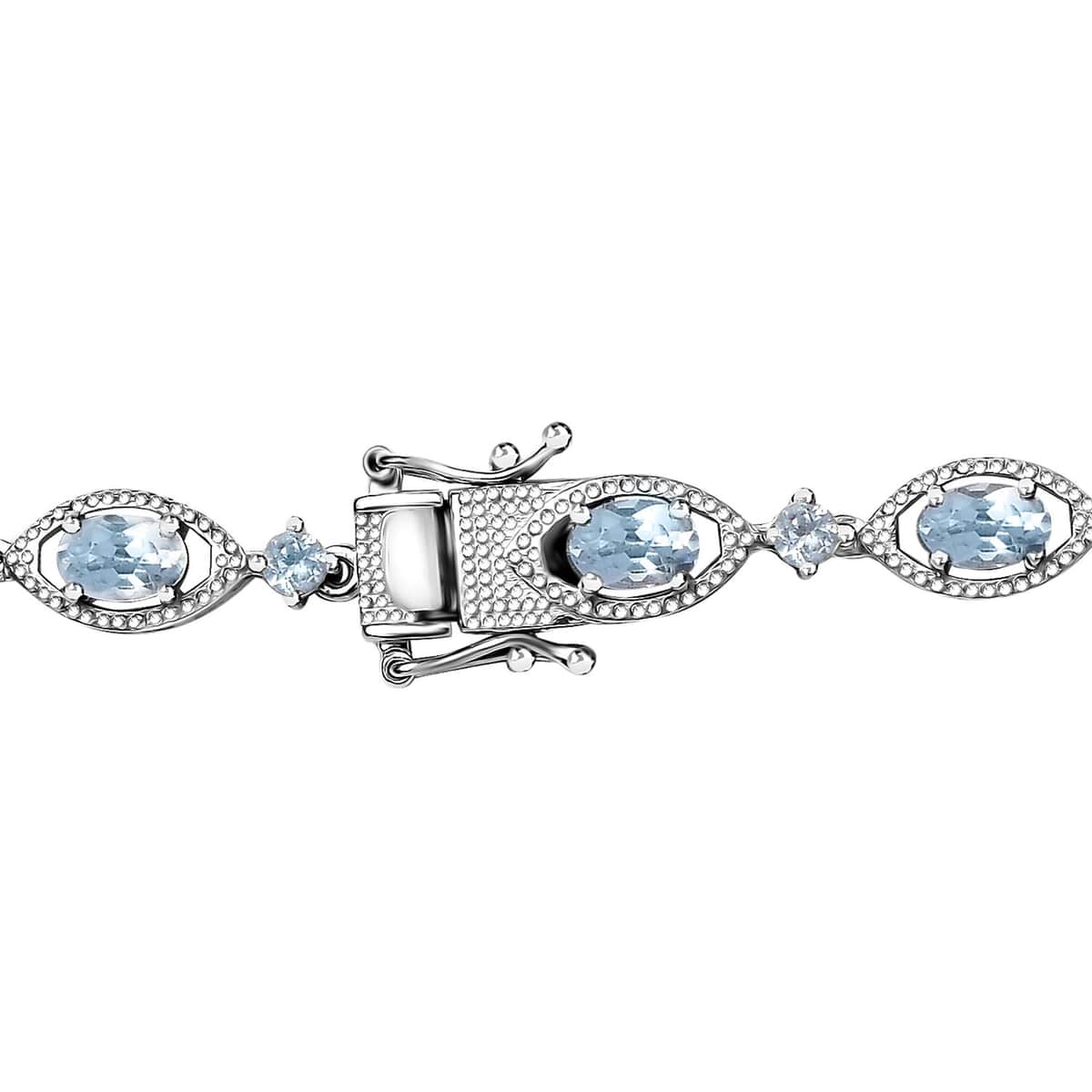 Sky Blue Topaz Necklace 18 Inches in Platinum Over Sterling Silver 20.60 ctw image number 4