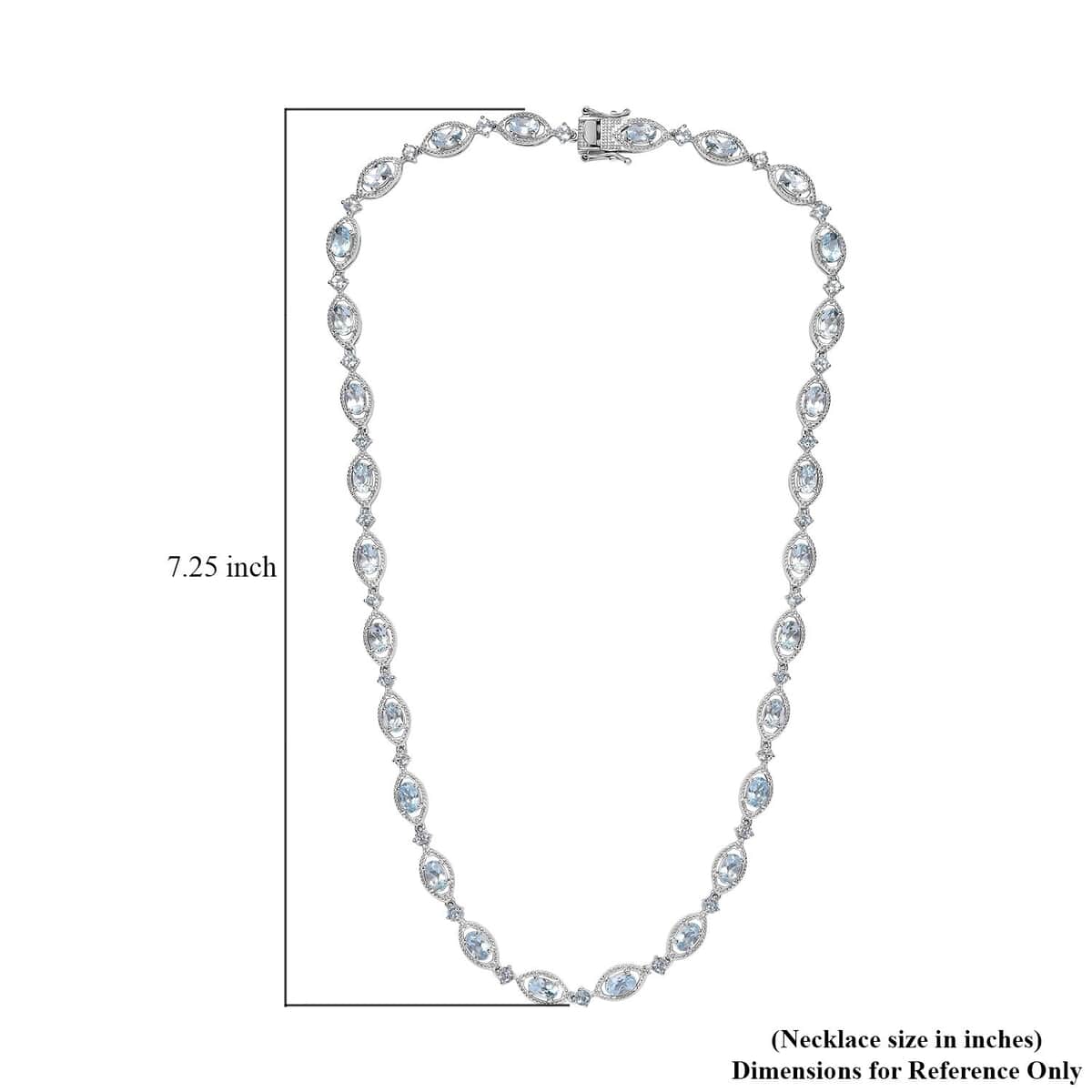 Sky Blue Topaz Necklace 18 Inches in Platinum Over Sterling Silver 20.60 ctw image number 5