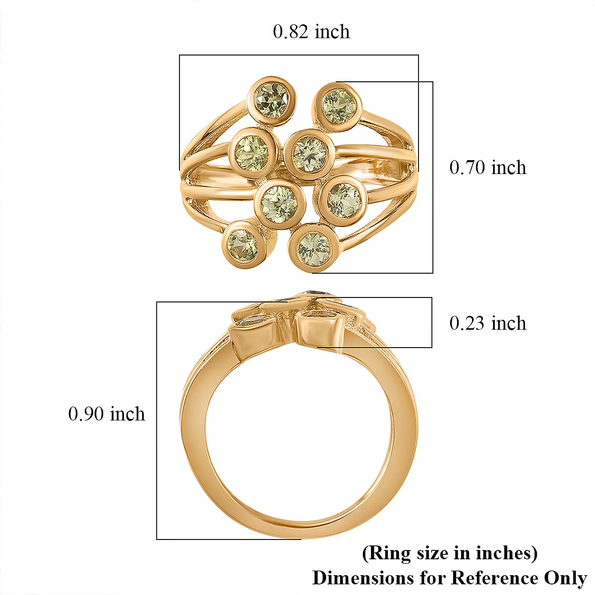 Premium Natural Chrysoberyl Ring in Vermeil Yellow Gold Over Sterling Silver (Size 10.0) 1.10 ctw