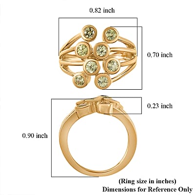 Premium Natural Chrysoberyl Ring in Vermeil Yellow Gold Over Sterling Silver (Size 10.0) 1.10 ctw