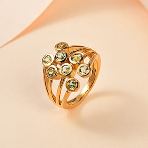 Premium Natural Chrysoberyl Bubble Ring in Vermeil Yellow Gold Over Sterling Silver (Size 8.0) 1.10 ctw