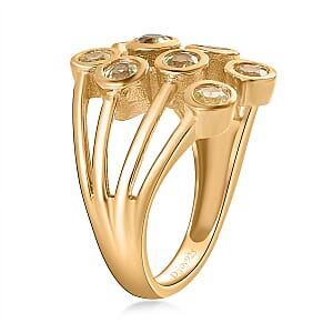 Premium Natural Chrysoberyl Bubble Ring in Vermeil Yellow Gold Over Sterling Silver (Size 8.0) 1.10 ctw