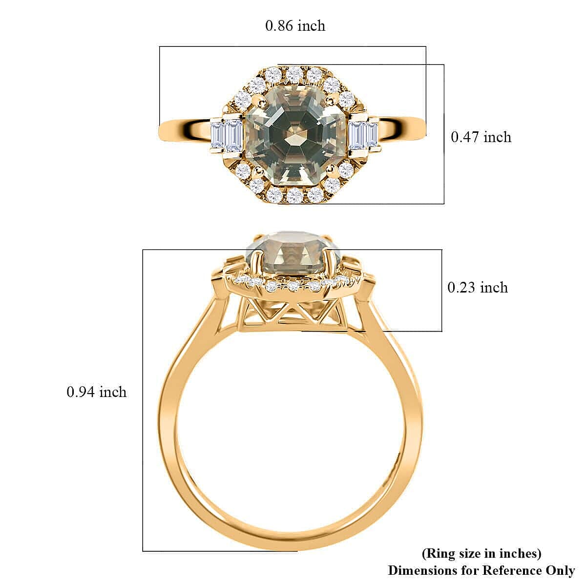 Certified and Appraised Iliana AAA Turkizite and G-H SI Diamond 1.90 ctw Halo Ring in 18K Yellow Gold (Size 9.5) image number 5