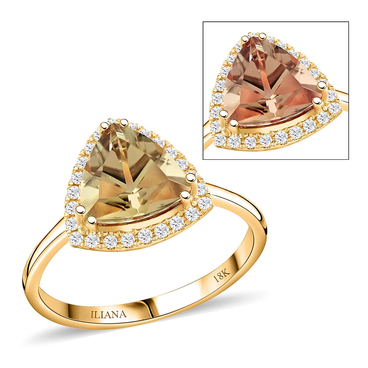 Certified & Appraised Iliana AAA Turkizite and G-H SI Diamond 2.80 ctw Ring in 18K Yellow Gold (Size 7.5) 3.50 Grams image number 0