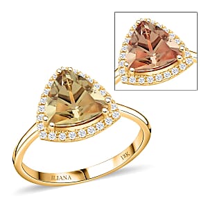 Certified & Appraised Iliana AAA Turkizite and G-H SI Diamond 2.80 ctw Ring in 18K Yellow Gold (Size 7.5) 3.50 Grams
