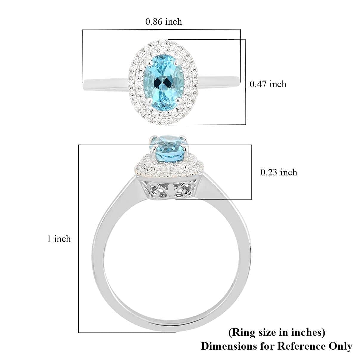 Certified Iliana 18K White Gold AAA Santa Maria Aquamarine and G-H SI Diamond Double Halo Ring (Size 12.0) 1.00 ctw image number 5