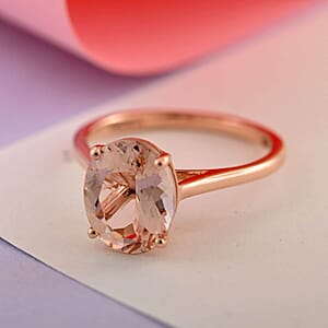 Luxoro 14K Rose Gold AAA Marropino Morganite Ring (Size 5.5) 2.60 ctw