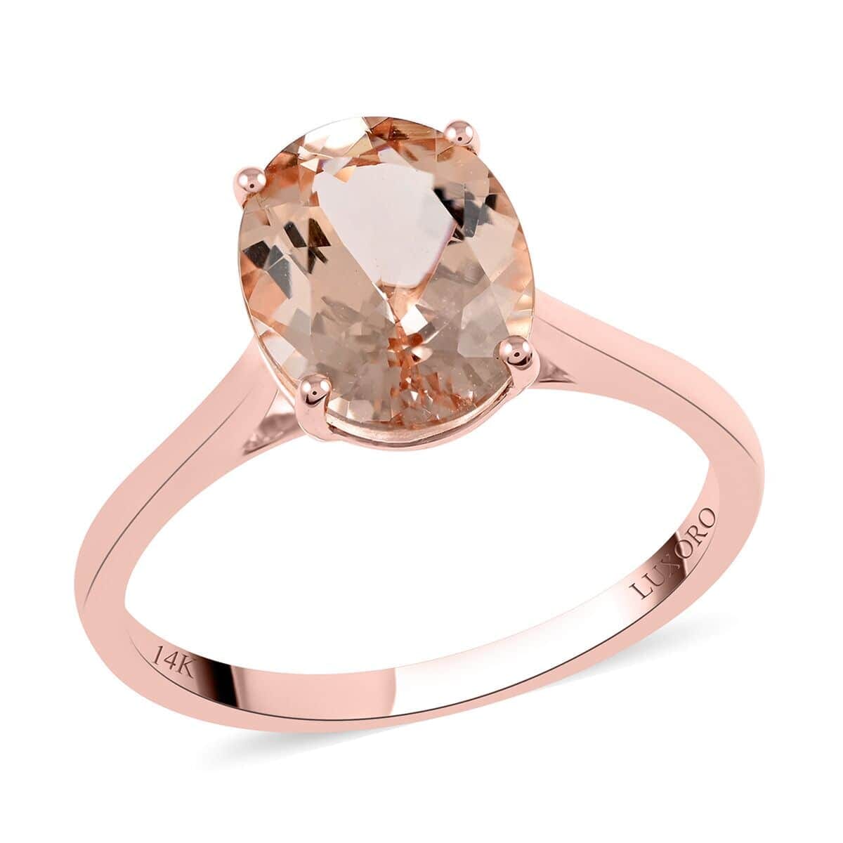 Luxoro 14K Rose Gold AAA Marropino Morganite Ring (Size 6.5) 2.60 ctw image number 0