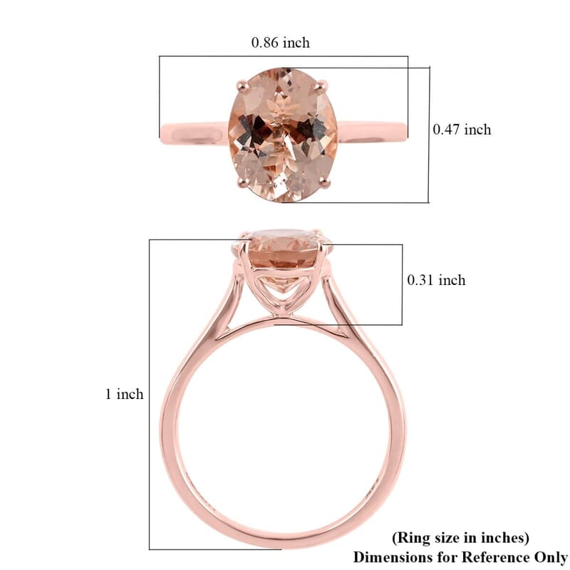 Luxoro 14K Rose Gold AAA Marropino Morganite Ring (Size 9.5) 2.60 ctw