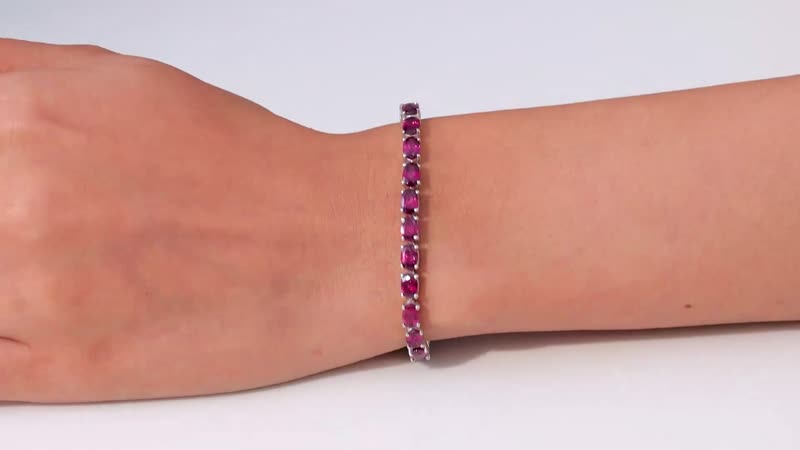 Orissa Rhodolite Garnet Tennis Bracelet in Platinum Over Sterling Silver (7.25 In) 15.65 ctw (Del. in 10-12 Days)