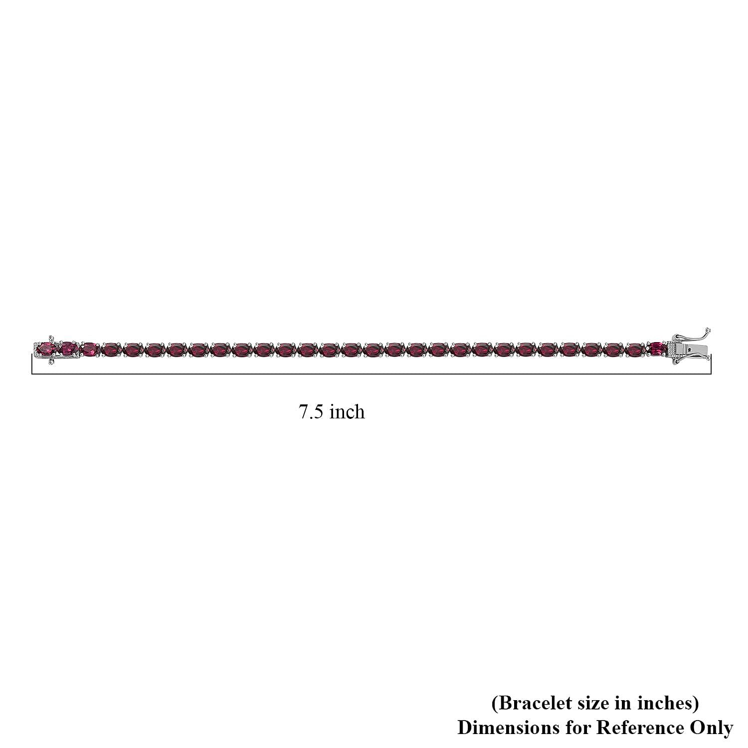 Orissa Rhodolite Garnet Tennis Bracelet in Platinum Over Sterling Silver (7.25 In) 15.15 ctw