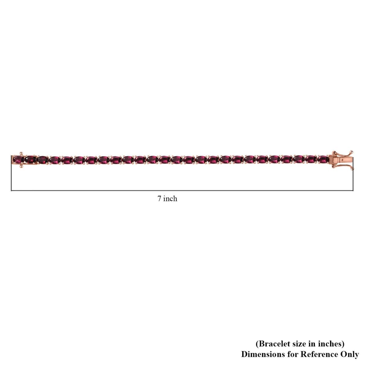 Orissa Rhodolite Garnet Tennis Bracelet in Vermeil Rose Gold Over Sterling Silver (7.25 In) 15.15 ctw image number 4