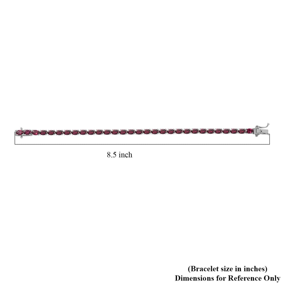 Orissa Rhodolite Garnet Tennis Bracelet in Platinum Over Sterling Silver (8.00 In) 15.75 ctw image number 4